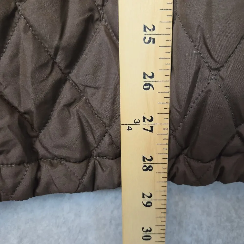 Columbia Interchange Brown LS Quilted Zip Up Puffer Jacket Women's XL Pockets - Picture 8 of 12